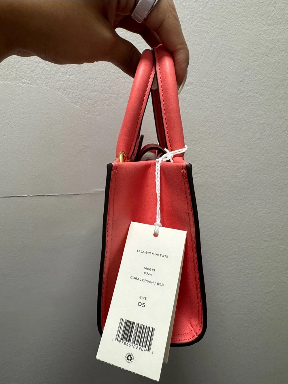 Tory Burch Coral Pink Logo Mini Tote